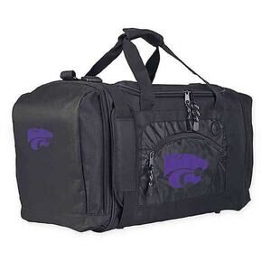Kansas State Wildcats Duffel Bag Gym  NCAA Travel Strap Black Zipper Pocket New